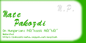 mate pakozdi business card
